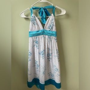 Blue and white sparkly dress